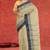 Natural sand brown & slate grey bengal tant saree without blouse