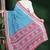 Sky blue & coral pink south cotton saree with running blouse