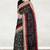 Raven black & natural sand brown south cotton saree with running blouse
