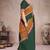 Forest emerald green & mustard brown chettinad cotton saree with running blouse