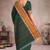 Forest emerald green & mustard brown chettinad cotton saree with running blouse