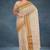 Beige (natural flax) & copper brown chettinad cotton saree with running blouse