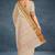Beige (natural flax) & copper brown chettinad cotton saree with running blouse