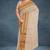 Beige (natural flax) & copper brown chettinad cotton saree with running blouse