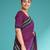 Plum purple & midnight navy blue chettinad cotton saree with running blouse
