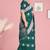 Forest/deep peacock green & antique silver mau silk cotton saree with running blouse