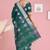 Forest/deep peacock green & antique silver mau silk cotton saree with running blouse