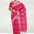 Rani pink & antique silver mau silk cotton saree with running blouse