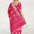Rani pink & antique silver mau silk cotton saree with running blouse