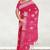Rani pink & antique silver mau silk cotton saree with running blouse