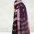 Dark plum & antique silver mau silk cotton saree with running blouse