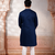 Navy blue embroidered kurta payjama for mens' traditional looks