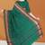 Emerald green & maroon chettinad cotton saree with running blouse