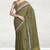 Olive green & rose gold chettinad cotton saree with running blouse