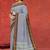 Ash/steel grey & burnished copper brown chettinad cotton saree with running blouse