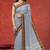 Ash/steel grey & burnished copper brown chettinad cotton saree with running blouse