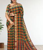Multicolor chettinad cotton saree with running blouse
