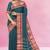 Teal blue & wine maroon chettinad cotton saree with running blouse