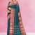 Teal blue & wine maroon chettinad cotton saree with running blouse