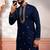 Navy blue embroidered kurta payjama for mens' traditional looks