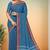 Steel blue & dark plum chettinad cotton saree with running blouse