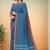 Steel blue & dark plum chettinad cotton saree with running blouse