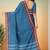 Steel blue & dark plum chettinad cotton saree with running blouse
