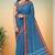 Steel blue & dark plum chettinad cotton saree with running blouse