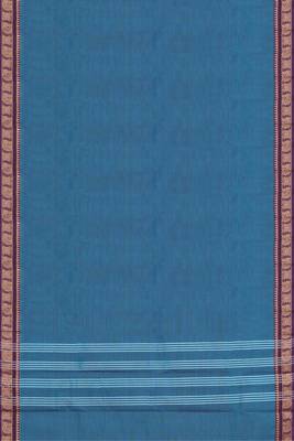 Steel blue & dark plum chettinad cotton saree with running blouse 5