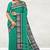 Light green & denim blue chettinad cotton saree with running blouse