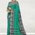 Light green & denim blue chettinad cotton saree with running blouse