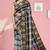 Smokey grey/silver mist & jet black chettinad cotton saree with running blouse