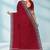 Indian postal/crimson red & royal blue chettinad cotton saree with running blouse