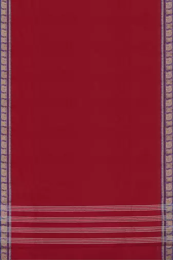 Indian postal/crimson red & royal blue chettinad cotton saree with running blouse