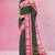 Jungle/forest green & rani pink chettinad cotton saree with running blouse