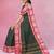 Jungle/forest green & rani pink chettinad cotton saree with running blouse