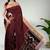Royal merlot & burnished gold pochampally ikat cotton saree with running blouse