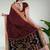 Royal merlot & burnished gold pochampally ikat cotton saree with running blouse