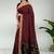 Royal merlot & burnished gold pochampally ikat cotton saree with running blouse