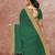 Emerald green & antique gold pochampally ikat cotton saree with running blouse