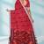 Raspberry red & silver grey pochampally ikat cotton saree with running blouse