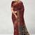 Burnt maroon & antique copper pochampally ikat cotton saree with running blouse