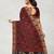 Burnt maroon & antique copper pochampally ikat cotton saree with running blouse
