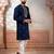 Navy blue embroidered kurta payjama for mens' traditional looks