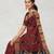 Burnt maroon & antique copper pochampally ikat cotton saree with running blouse