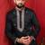 Black embroidered kurta payjama for mens' traditional looks
