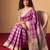 Checked Zari Jute Silk Fusion Tussar Saree