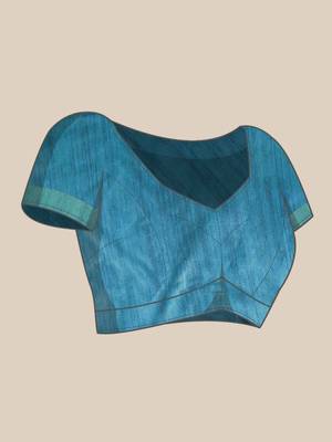 Colourblocked Silk Blend Tussar Saree 7