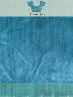 Colourblocked Silk Blend Tussar Saree 8