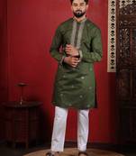Mahendi embroidered kurta payjama for mens' traditional looks